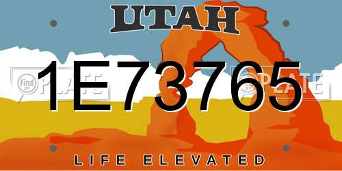 1E73765 Utah License Plate