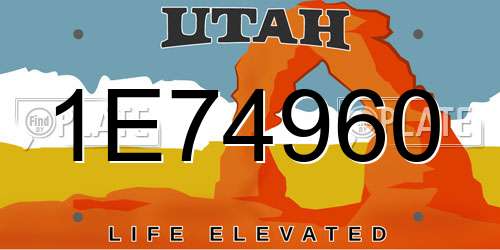1E74960 Utah License Plate