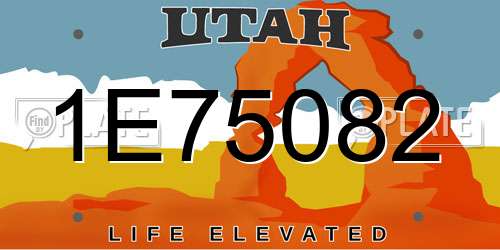 1E75082 Utah License Plate