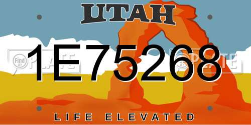 1E75268 Utah License Plate
