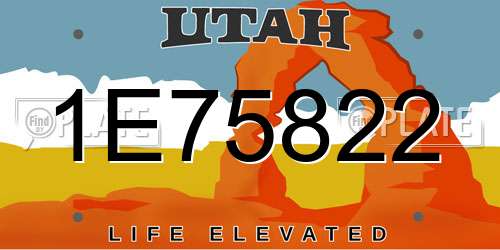 1E75822 Utah License Plate