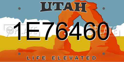 1E76460 Utah License Plate