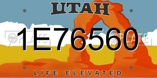 1E76560 Utah License Plate