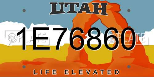 1E76860 Utah License Plate