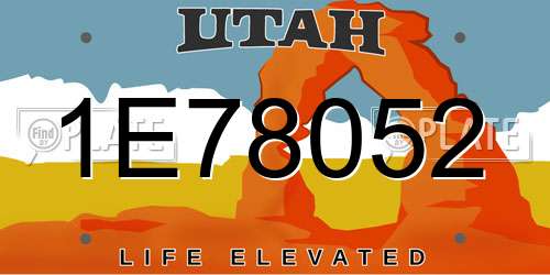 1E78052 Utah License Plate