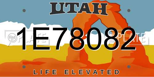1E78082 Utah License Plate
