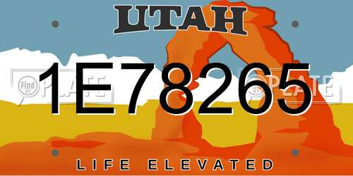 1E78265 Utah License Plate