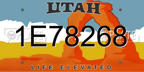 1E78268 Utah License Plate