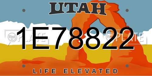 1E78822 Utah License Plate
