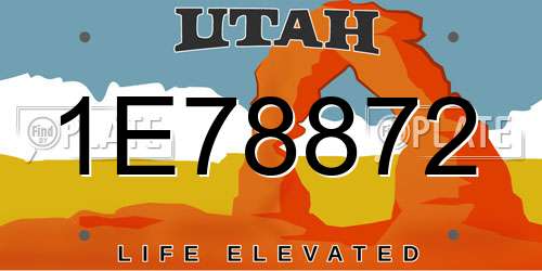 1E78872 Utah License Plate