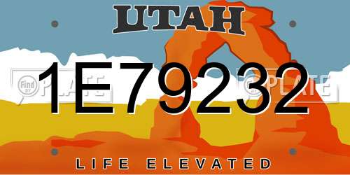 1E79232 Utah License Plate