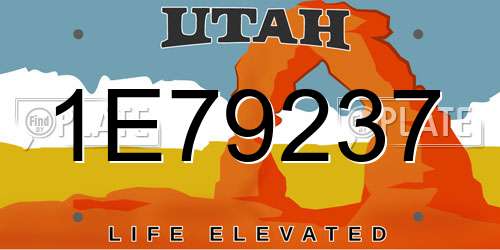 1E79237 Utah License Plate