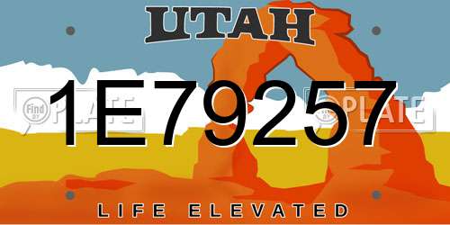 1E79257 Utah License Plate