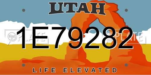 1E79282 Utah License Plate