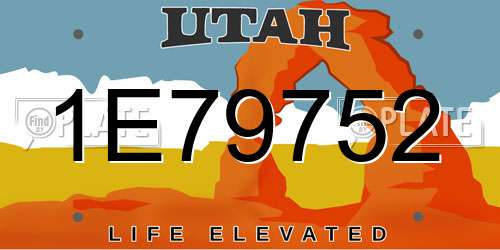 1E79752 Utah License Plate
