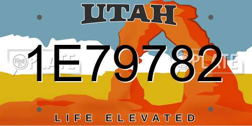 1E79782 Utah License Plate