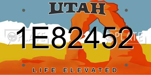 1E82452 Utah License Plate