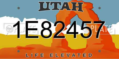 1E82457 Utah License Plate