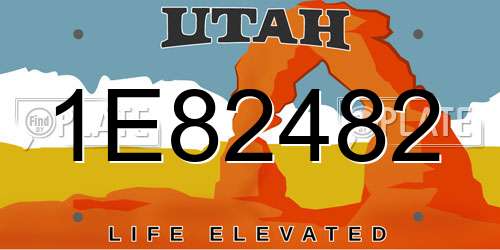 1E82482 Utah License Plate