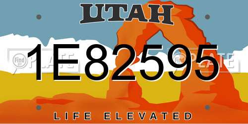 1E82595 Utah License Plate