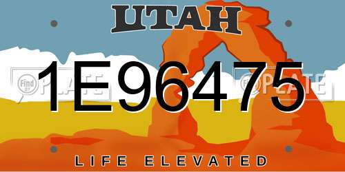1E96475 Utah License Plate