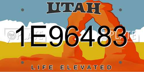 1E96483 Utah License Plate