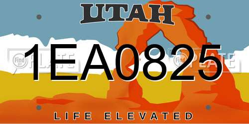 1EA0825 Utah License Plate