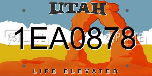 1EA0878 Utah License Plate