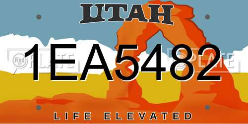 1EA5482 Utah License Plate
