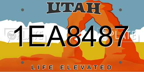 1EA8487 Utah License Plate