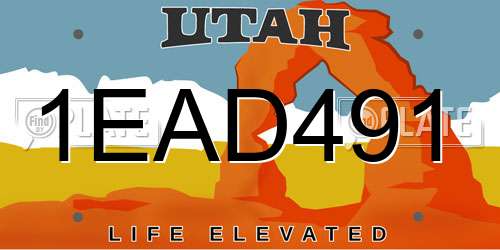 1EAD491 Utah License Plate