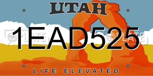 1EAD525 Utah License Plate