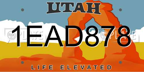 1EAD878 Utah License Plate