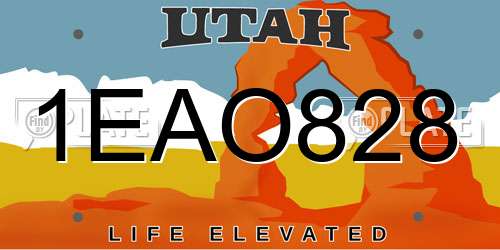 1EAO828 Utah License Plate