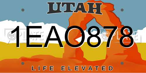 1EAO878 Utah License Plate