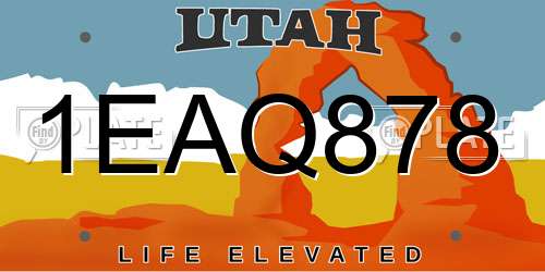 1EAQ878 Utah License Plate