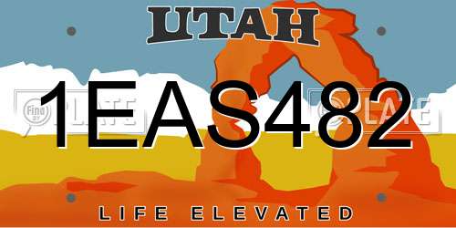 1EAS482 Utah License Plate