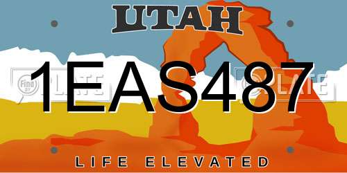 1EAS487 Utah License Plate