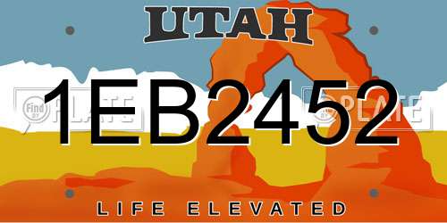 1EB2452 Utah License Plate