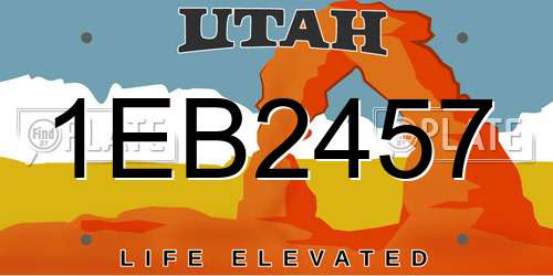 1EB2457 Utah License Plate