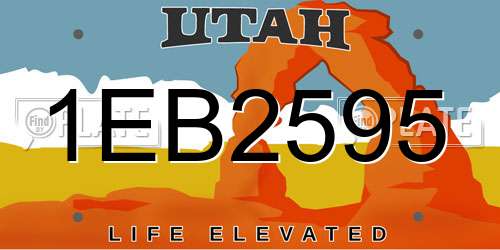 1EB2595 Utah License Plate