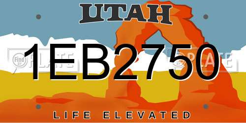 1EB2750 Utah License Plate