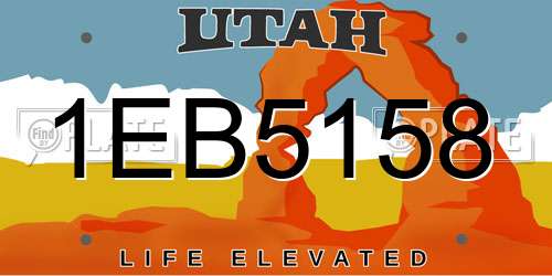 1EB5158 Utah License Plate