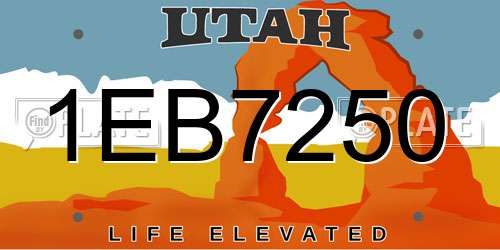 1EB7250 Utah License Plate