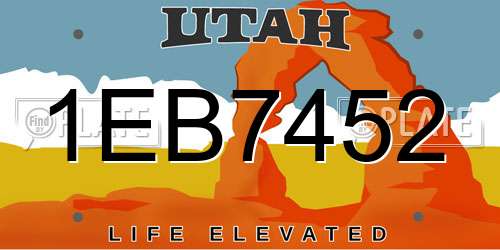 1EB7452 Utah License Plate