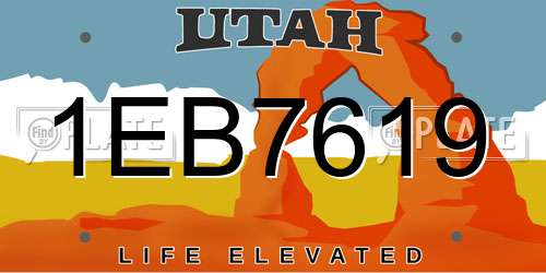 1EB7619 Utah License Plate