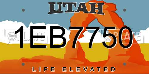 1EB7750 Utah License Plate