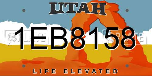 1EB8158 Utah License Plate
