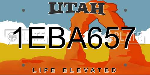 1EBA657 Utah License Plate