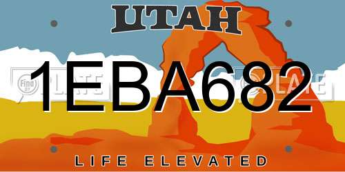 1EBA682 Utah License Plate